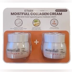 Etude Moistfull Collagen Cream 2.53oz Hydrating K‑Beauty 2 Set NEW FACT SEALED